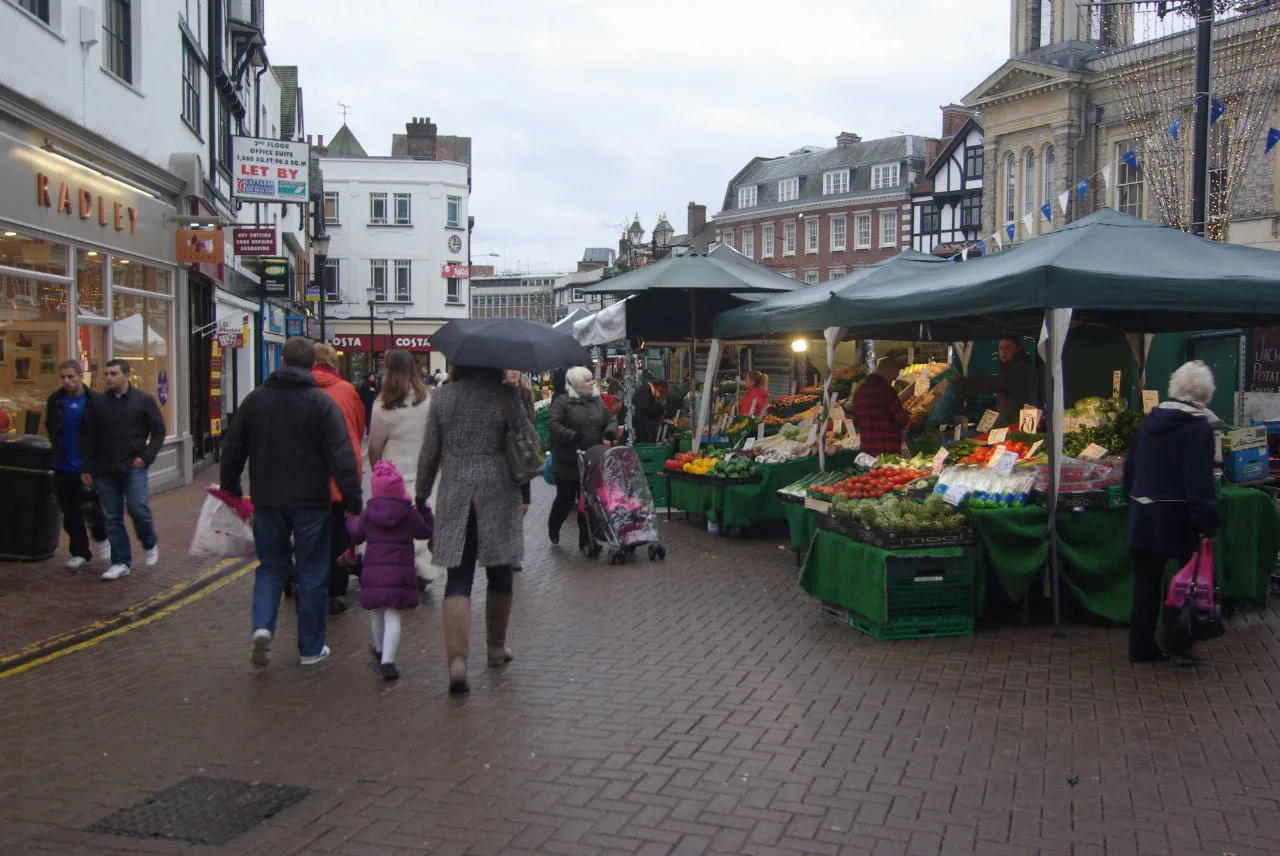 The Ancient Market Place, Kingston, where the Christmas market cabins go up